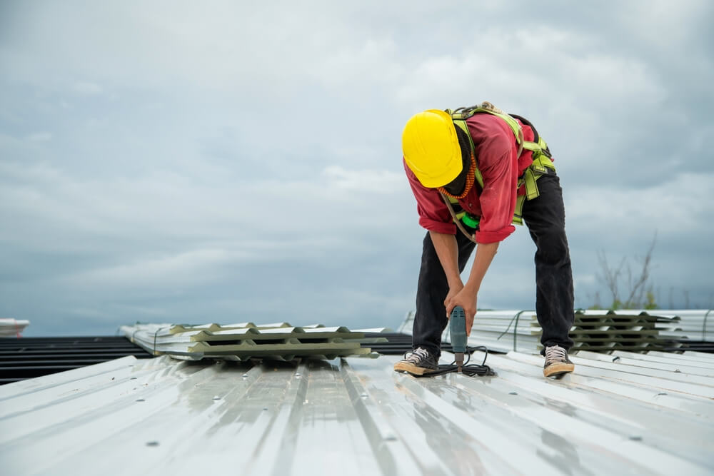 Commercial roof being installed by Wolf Creek Roofing in Pagosa Springs, CO